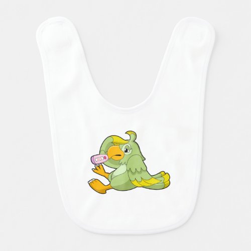 Parrot with Clinical thermometer Baby Bib