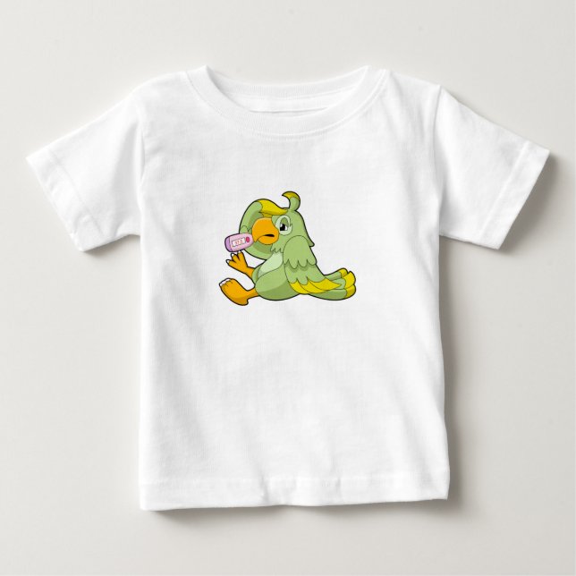 Parrot with Clinical thermometer Baby T-Shirt (Front)