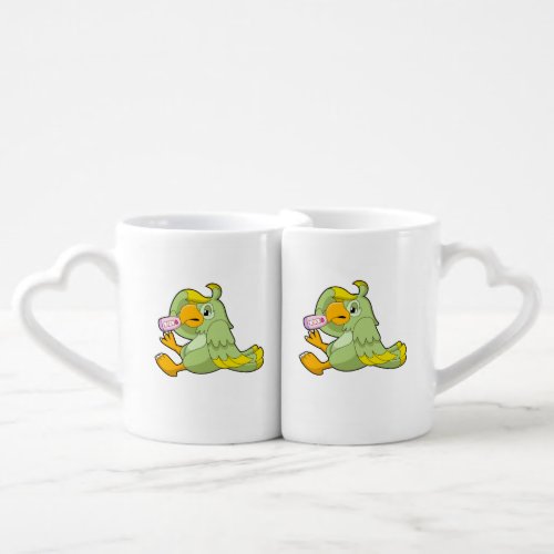 Parrot with Clinical thermometer Coffee Mug Set