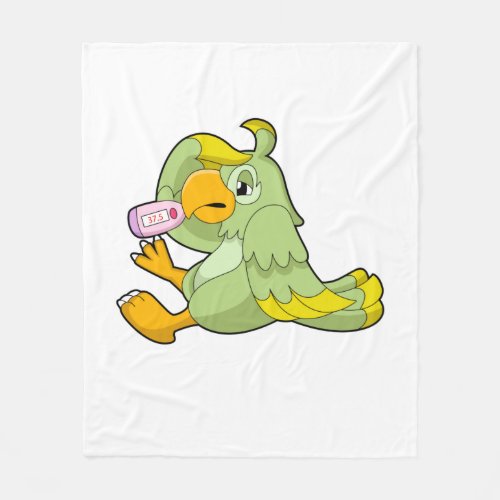 Parrot with Clinical thermometer Fleece Blanket