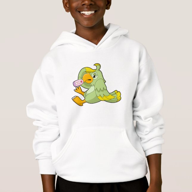 Parrot with Clinical thermometer Hoodie (Front)