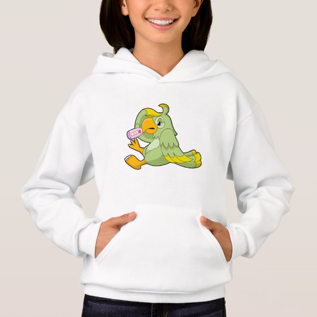 Parrot with Clinical thermometer Hoodie (Front)