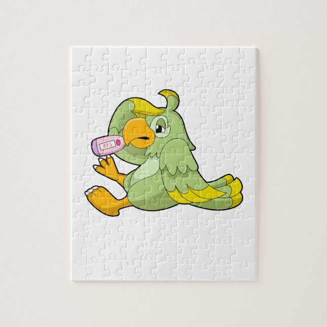 Parrot with Clinical thermometer Jigsaw Puzzle (Vertical)
