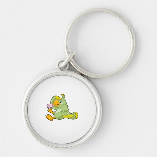 Parrot with Clinical thermometer Keychain