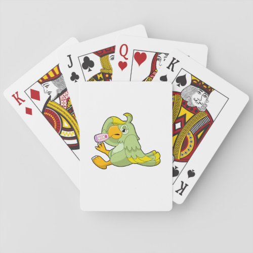 Parrot with Clinical thermometer Playing Cards