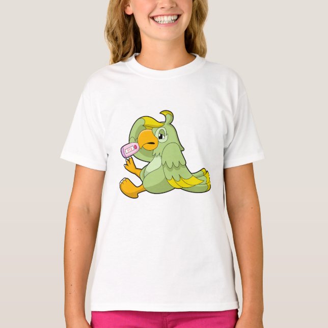 Parrot with Clinical thermometer T-Shirt (Front)