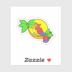 Parrot with Coconut Sticker