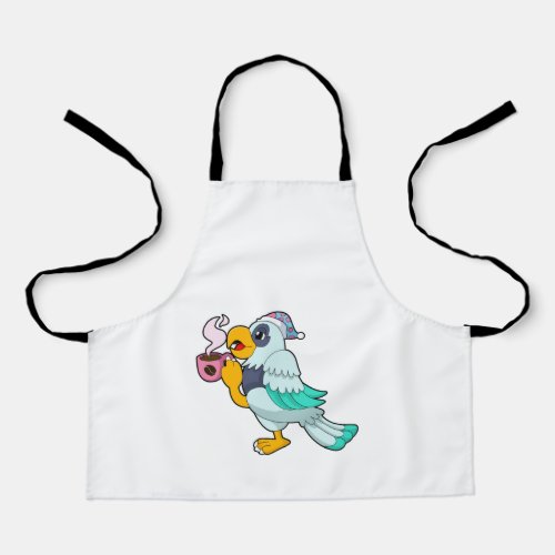 Parrot with Cup of Coffee Apron