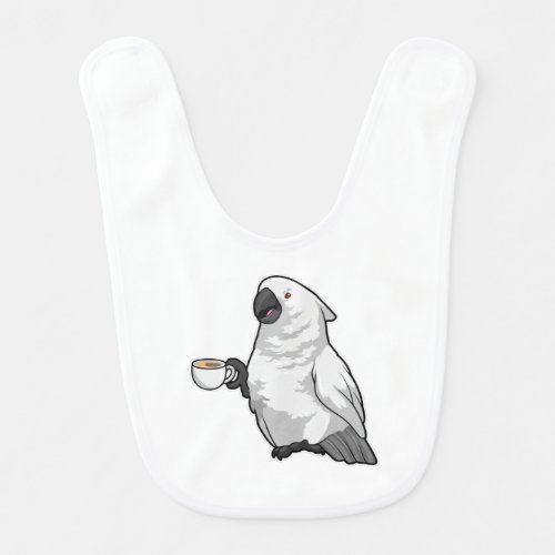 Parrot with Cup of Coffee Baby Bib