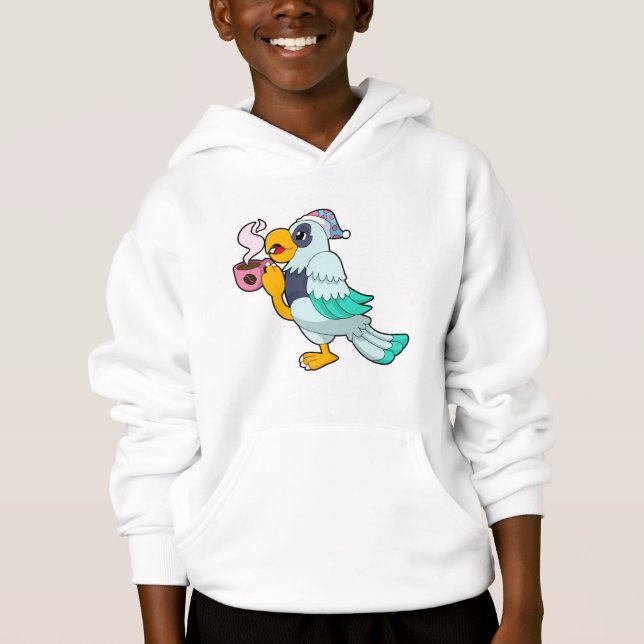 Parrot with Cup of Coffee Hoodie (Front)
