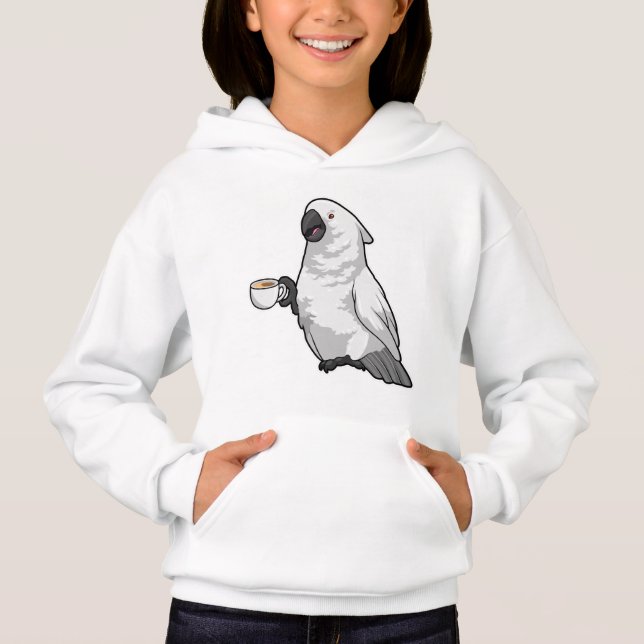 Parrot with Cup of Coffee Hoodie (Front)
