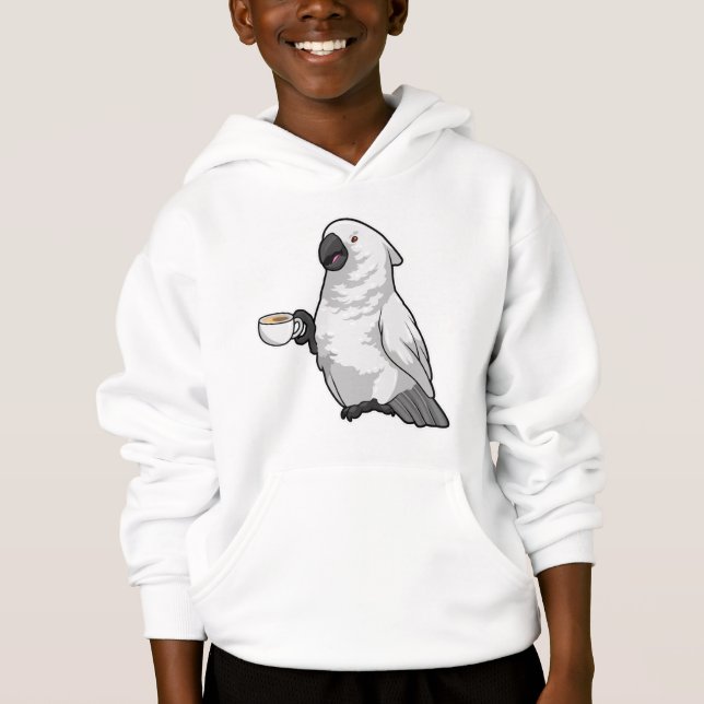 Parrot with Cup of Coffee Hoodie (Front)