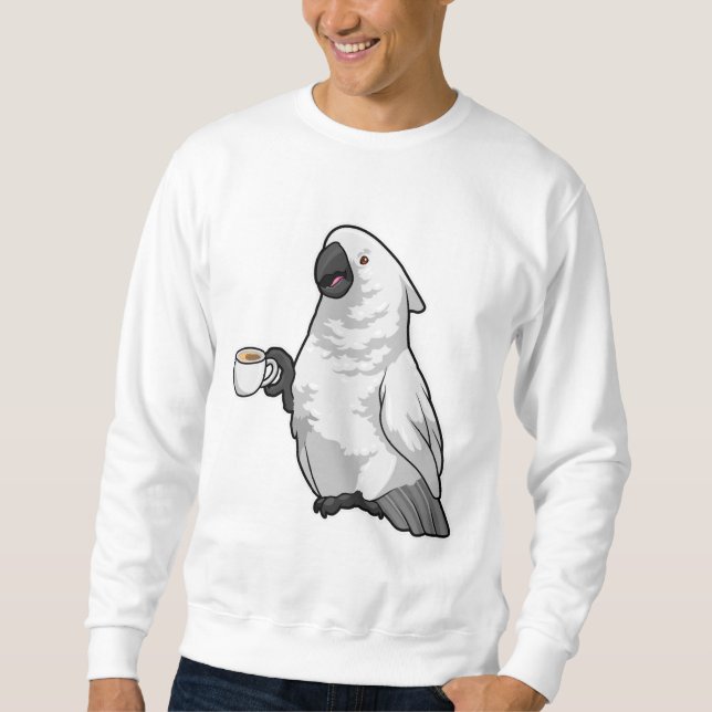 Parrot with Cup of Coffee Sweatshirt (Front)