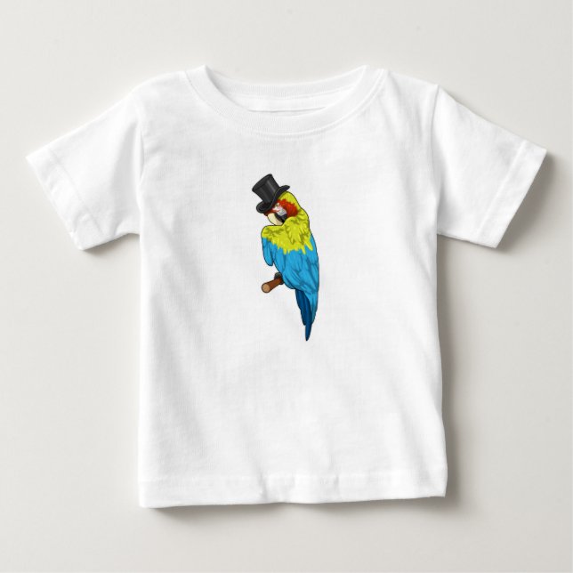 Parrot with Cylinder Baby T-Shirt (Front)