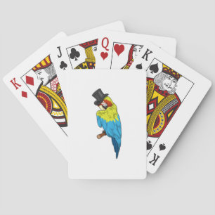 Parrot with Cylinder Poker Cards
