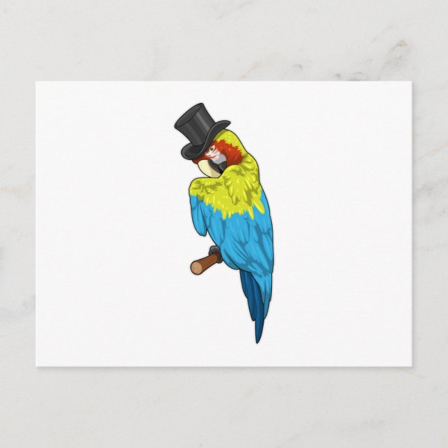 Parrot with Cylinder Postcard (Front)