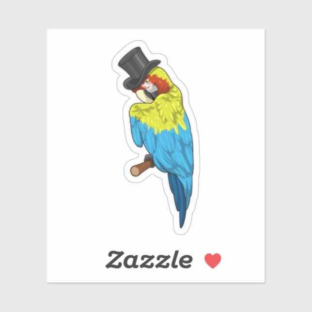 Parrot with Cylinder Sticker (Sheet)
