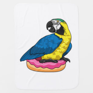Parrot with Donut Baby Blanket