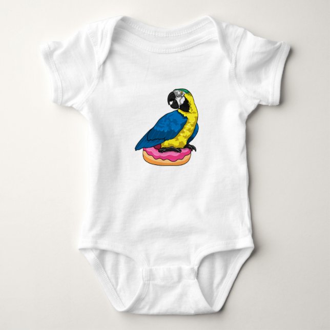 Parrot with Donut Baby Bodysuit (Front)