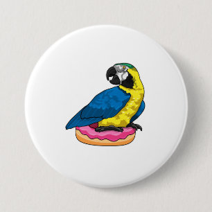 Parrot with Donut Button