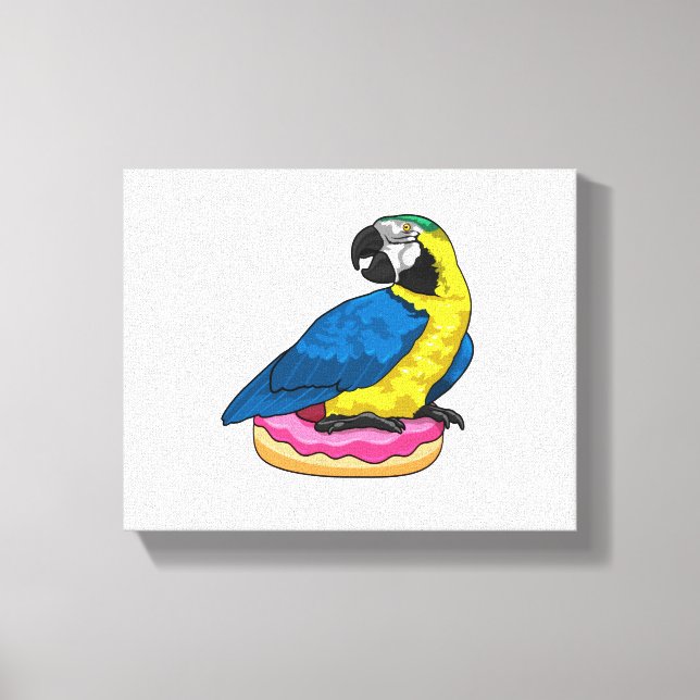 Parrot with Donut Canvas Print (Front)