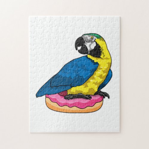 Parrot with Donut Jigsaw Puzzle