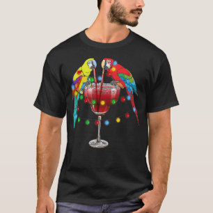 Parrot with Fairy Lights Tropical Beach Vacation T-Shirt