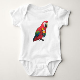 Parrot with Glass of Orange juice Baby Bodysuit