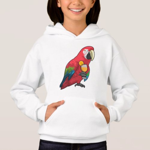 Parrot with Glass of Orange juice Hoodie