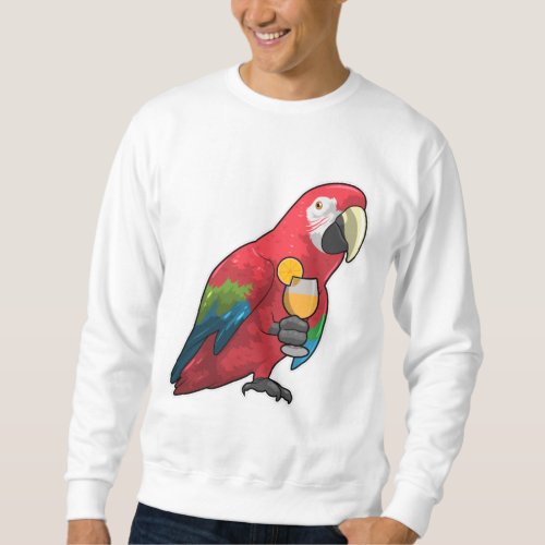 Parrot with Glass of Orange juice Sweatshirt