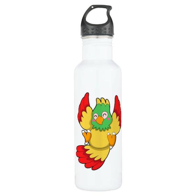 Parrot with green Head Stainless Steel Water Bottle (Front)