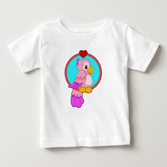 Parrot with Heart Baby T-Shirt (Front)