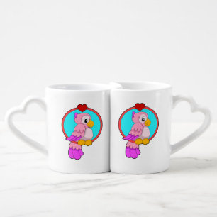 Parrot with Heart Coffee Mug Set