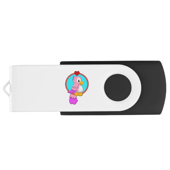 Parrot with Heart Flash Drive (Back)
