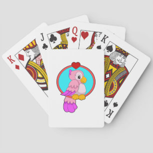 Parrot with Heart Poker Cards