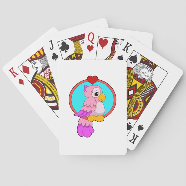 Parrot with Heart Poker Cards (Back)