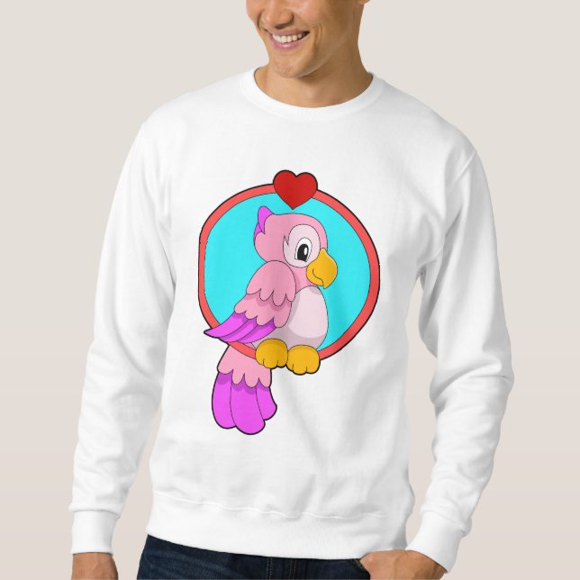 Parrot with Heart Sweatshirt (Front)