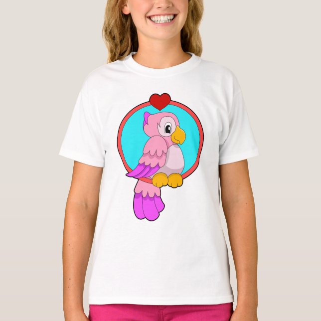 Parrot with Heart T-Shirt (Front)