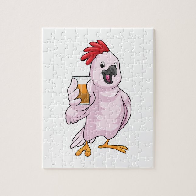 Parrot with Juice Jigsaw Puzzle (Vertical)