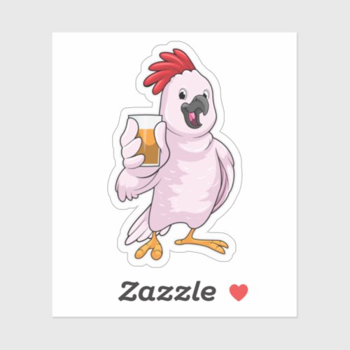 Parrot with Juice Sticker