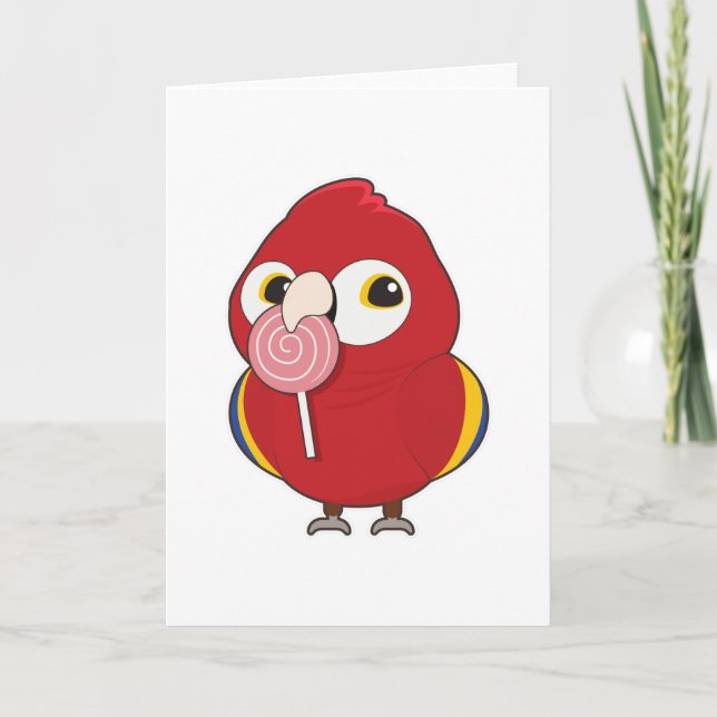 Parrot with Lollipop Card (Front)