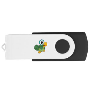 Parrot with Magnifying glass Flash Drive