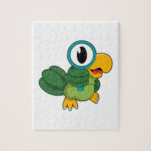 Parrot with Magnifying glass Jigsaw Puzzle