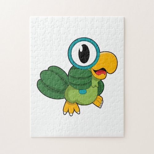 Parrot with Magnifying glass Jigsaw Puzzle