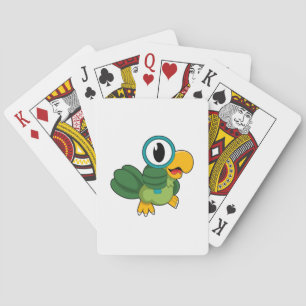 Parrot with Magnifying glass Poker Cards