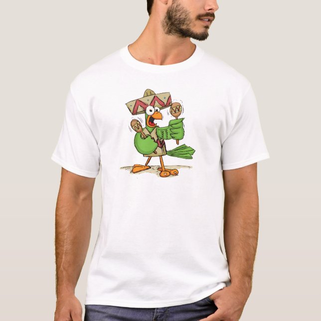 Parrot with Maracas T-Shirt (Front)