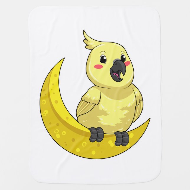 Parrot with Moon Baby Blanket (Front)
