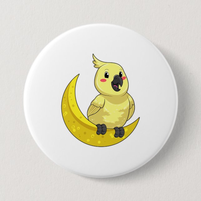 Parrot with Moon Button (Front)