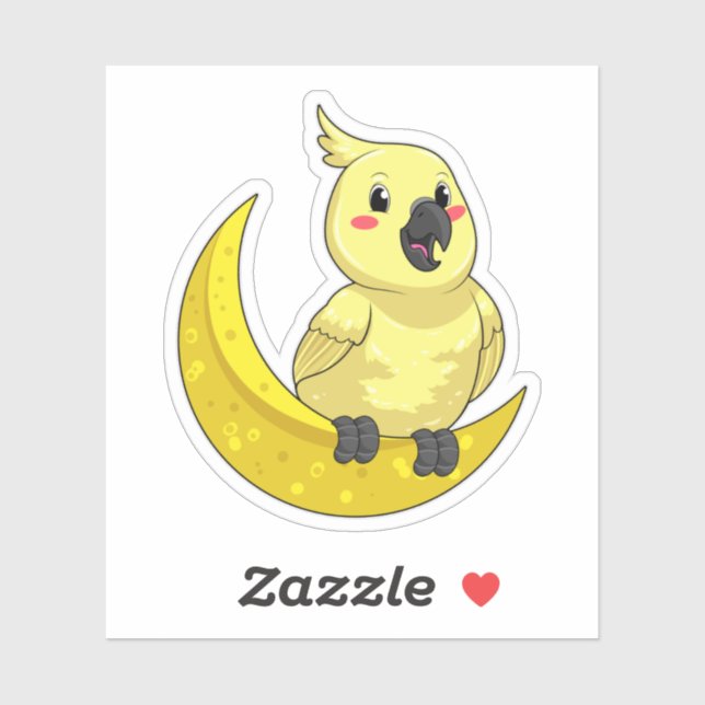 Parrot with Moon Sticker (Sheet)