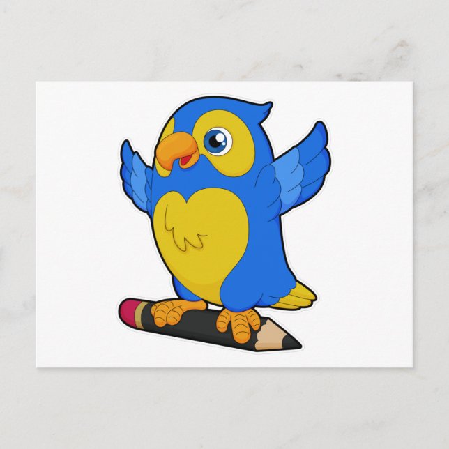 Parrot with Pencil Postcard (Front)